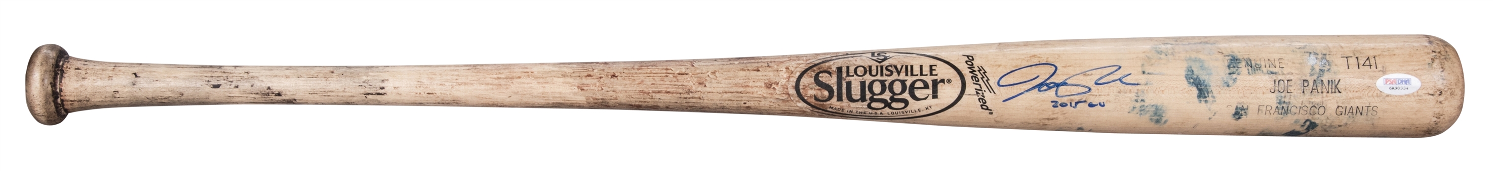 2015 Joe Panik Game Used and Signed Louisville Slugger T141 Model Bat (PSA/DNA GU 10)
